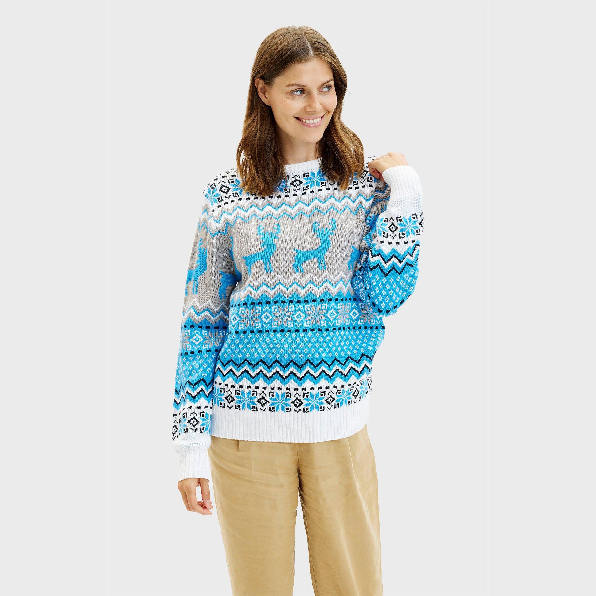 Traditionele Kersttrui Blauw - Dames
